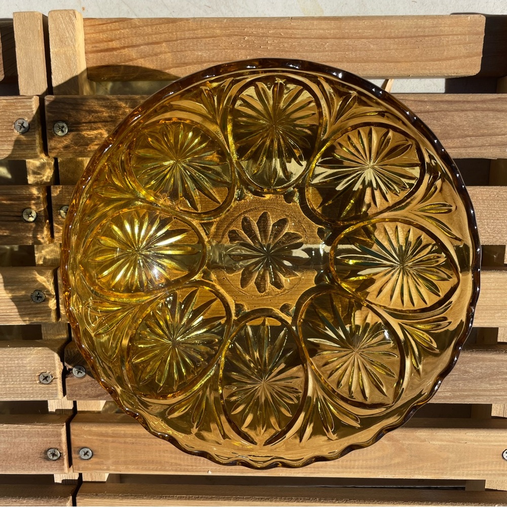 Vintage Amber Glass Bowl